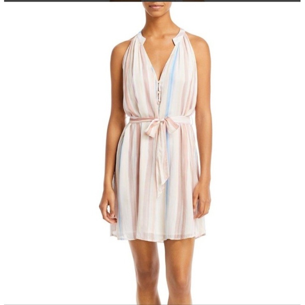 Bella Dahl Halter Mini Dress in Desert Horizon Stripe Size L‎ Beachy Coastal - Picture 3 of 15